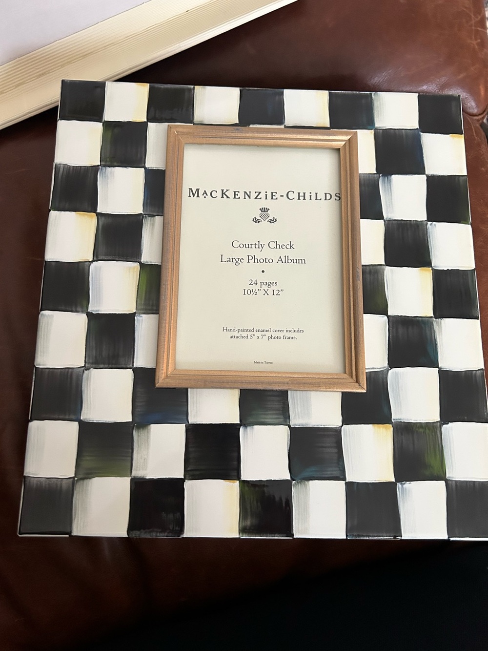 Never used McKenzie Childs courtly check large photo album/ scrapbook